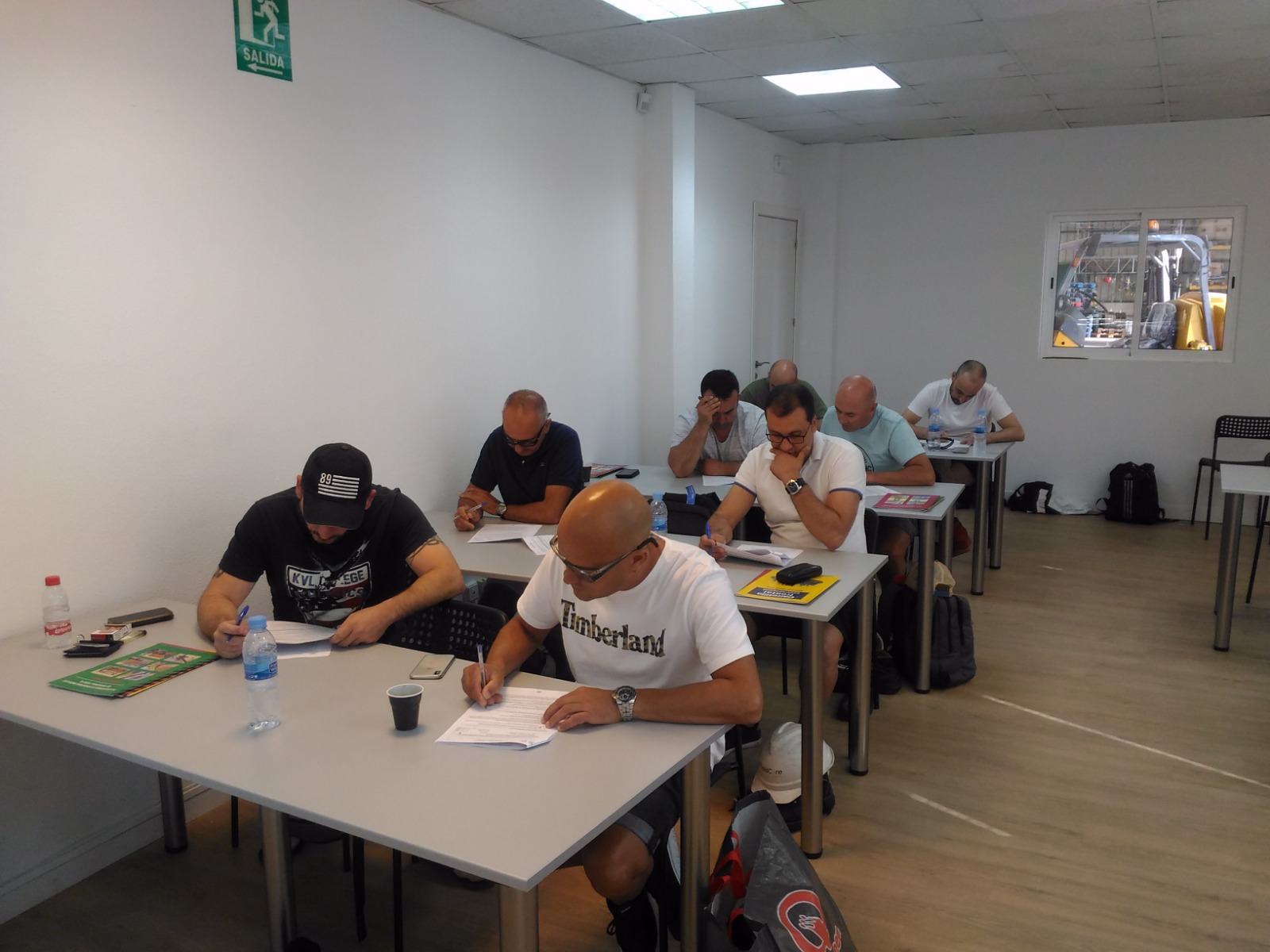 Evaluación teórica después de tres días de intensa formación