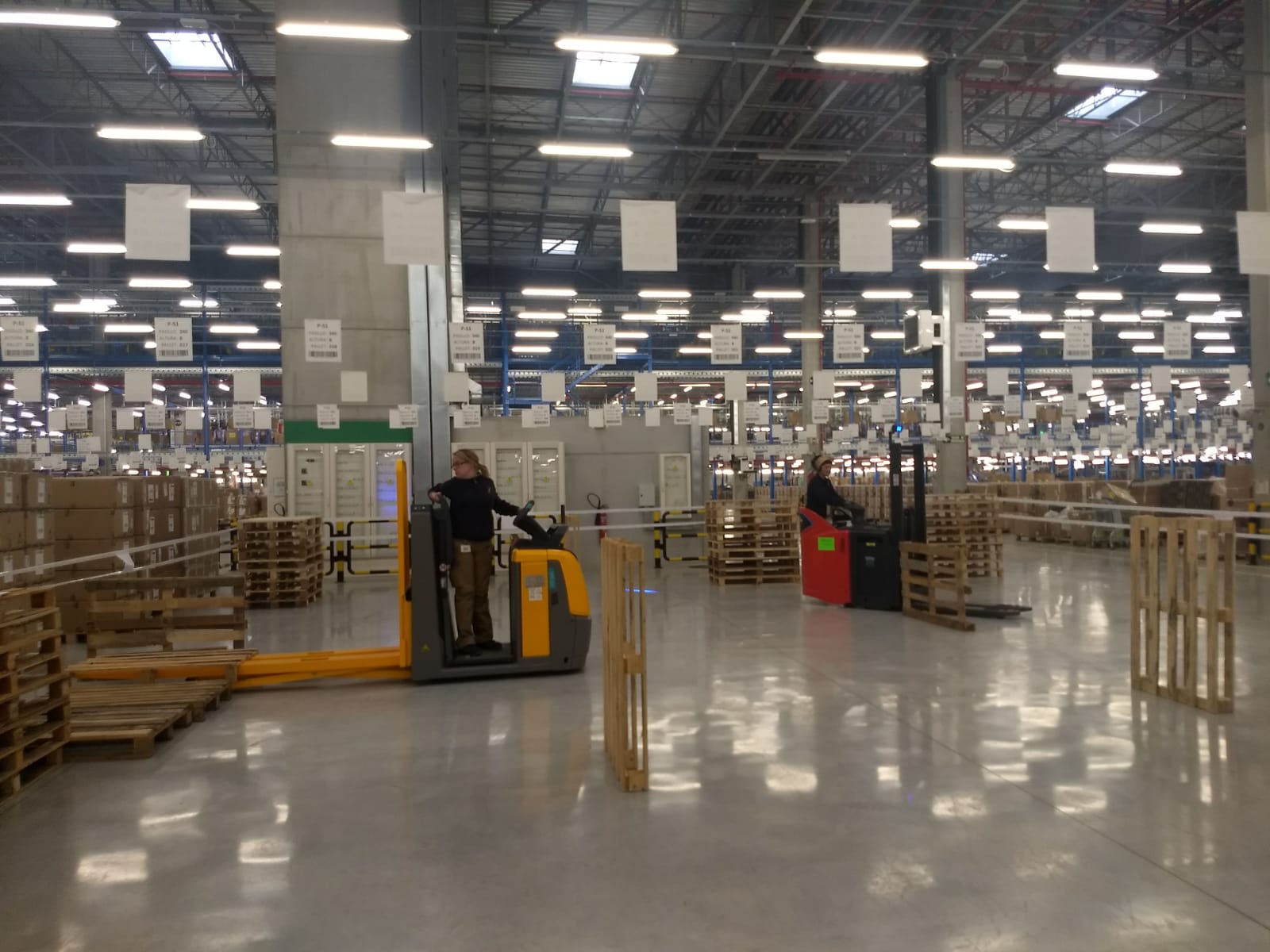 Ejercicio con transpaleta eléctrica en Massimo Dutti