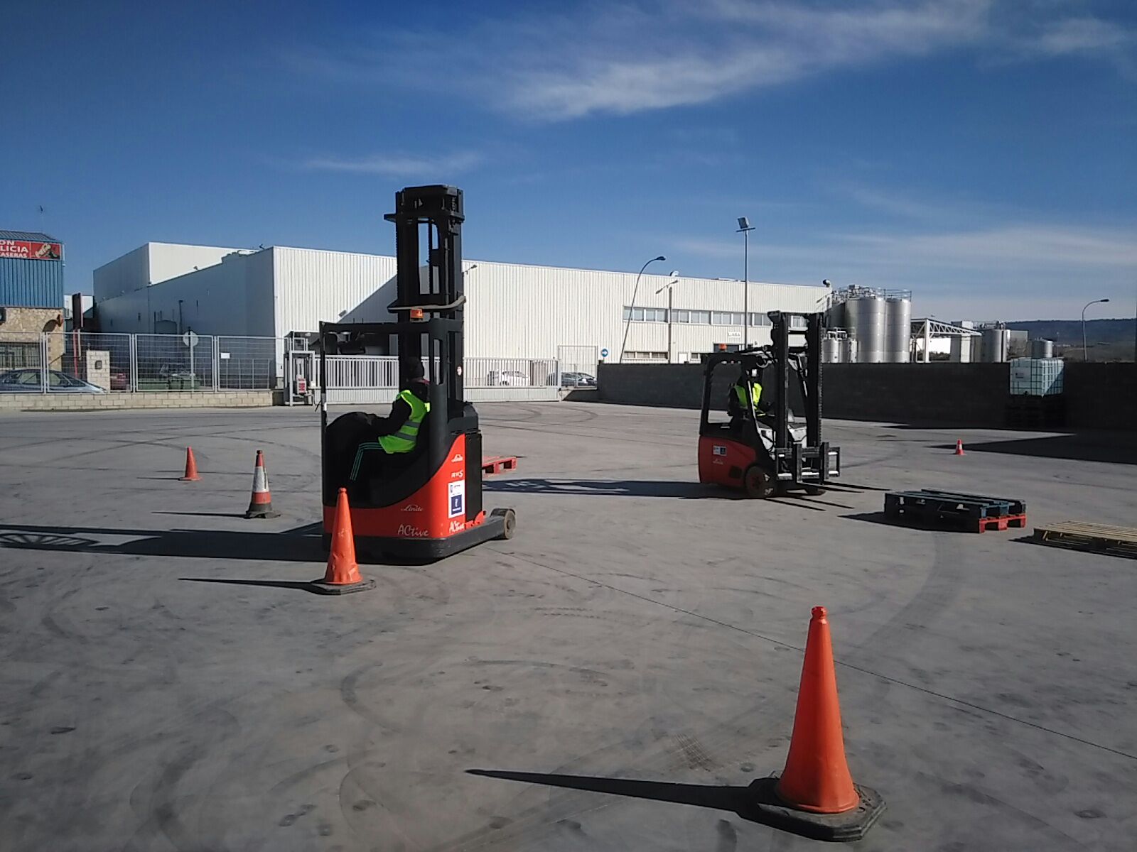 Zona de prácticas del curso de Operador de Carretillas Elevadoras y Agente Polivalente de Almacén