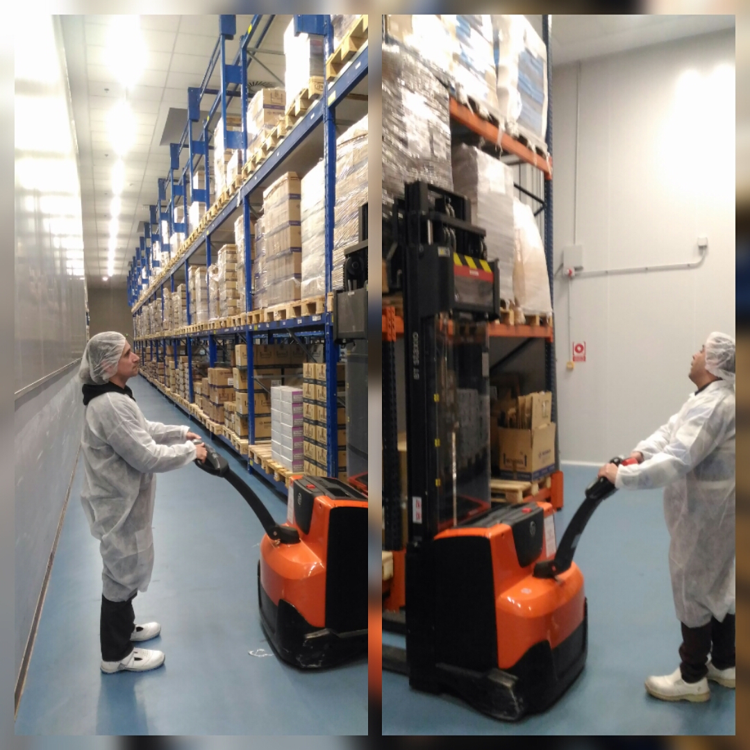 Ejercicios de estiba en estantería con Apilador para LABORATORIOS NORMON