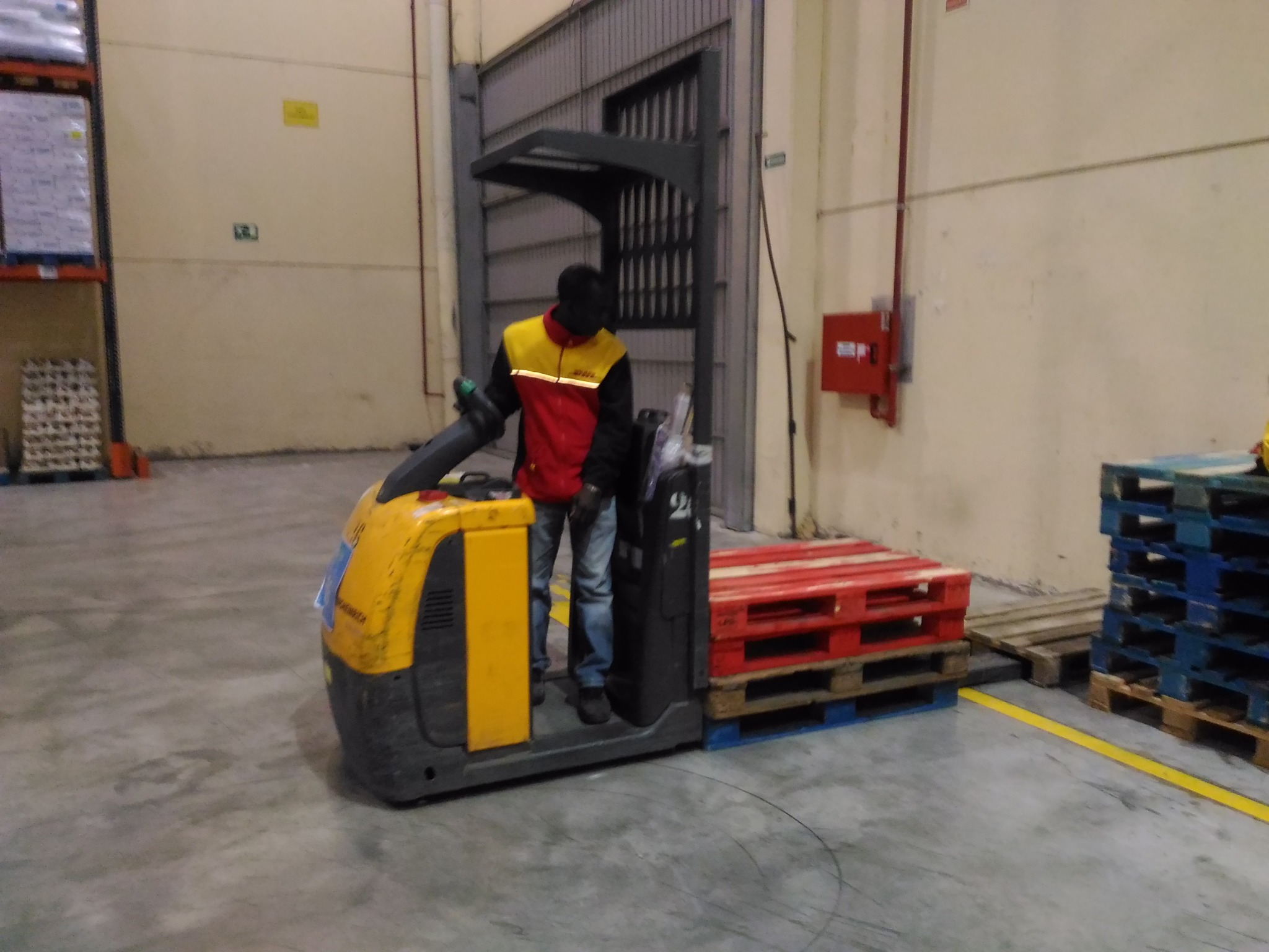 Ejercicio de recogida de carga con Recogepedidos de nivel bajo para DHL