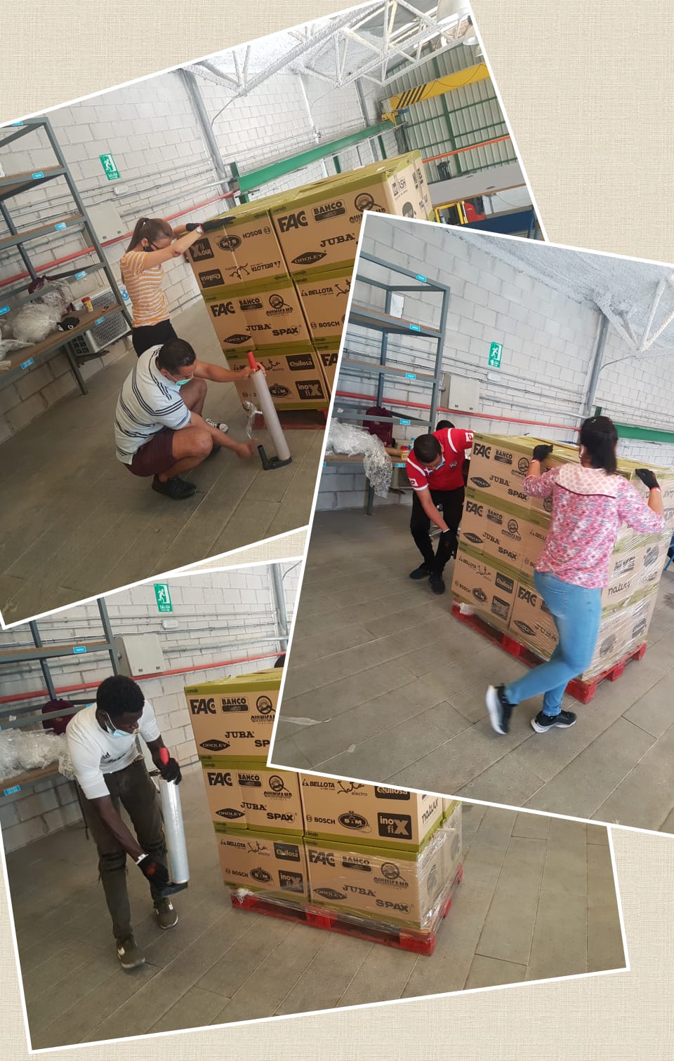 Ejercicios de paletización dentro de las prácticas de Preparación de pedidos para Curso de Agente Polivalente de Almacén
