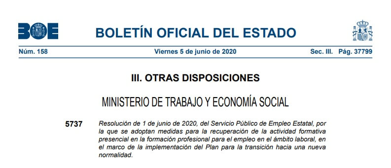 recuperacion de la formacion presencial para el empleo recuperacion de la formacion presencial para el empleo